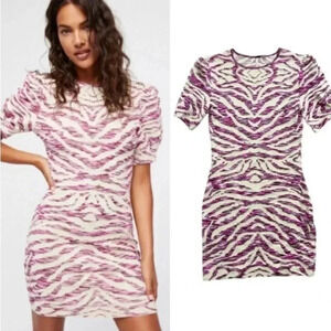 Free People Purple and White Mini Dress